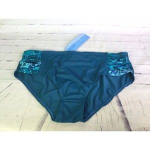 Infinity Blu Blue Green Brief Swim Bottoms Swimwear Stretch Womens Plus Size 22W